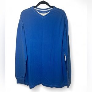 Roundtree & Yorke Men Size XL TALL Blue Cotton Layered‎ Lightweight Sweatshirt